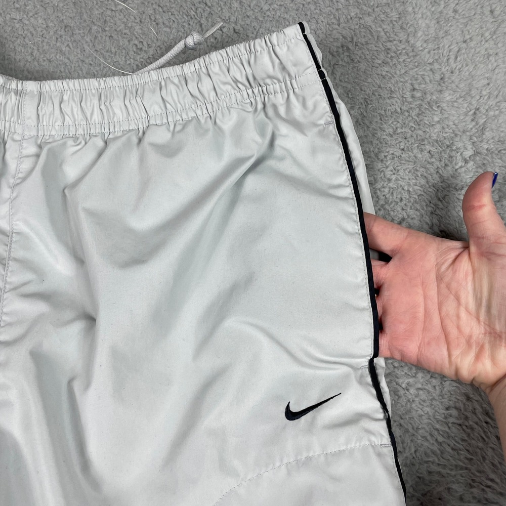 Vintage Nike Track Pants Mens Large Gray Black Piping Ankle Zip Windbreaker Y2K - Picture 7 of 14